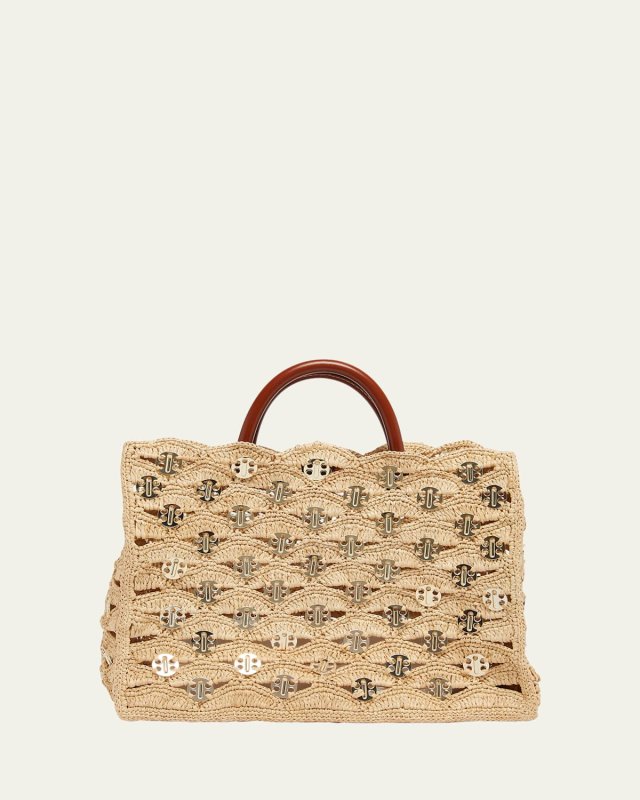 Sac a Main Disc-Link Raffia Tote Bag